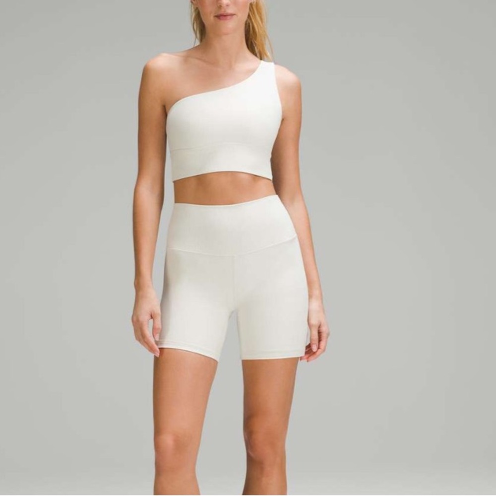• Lululemon • Align Asymmetrical Ribbed Bra Bone Radiate Transparent Foil 4